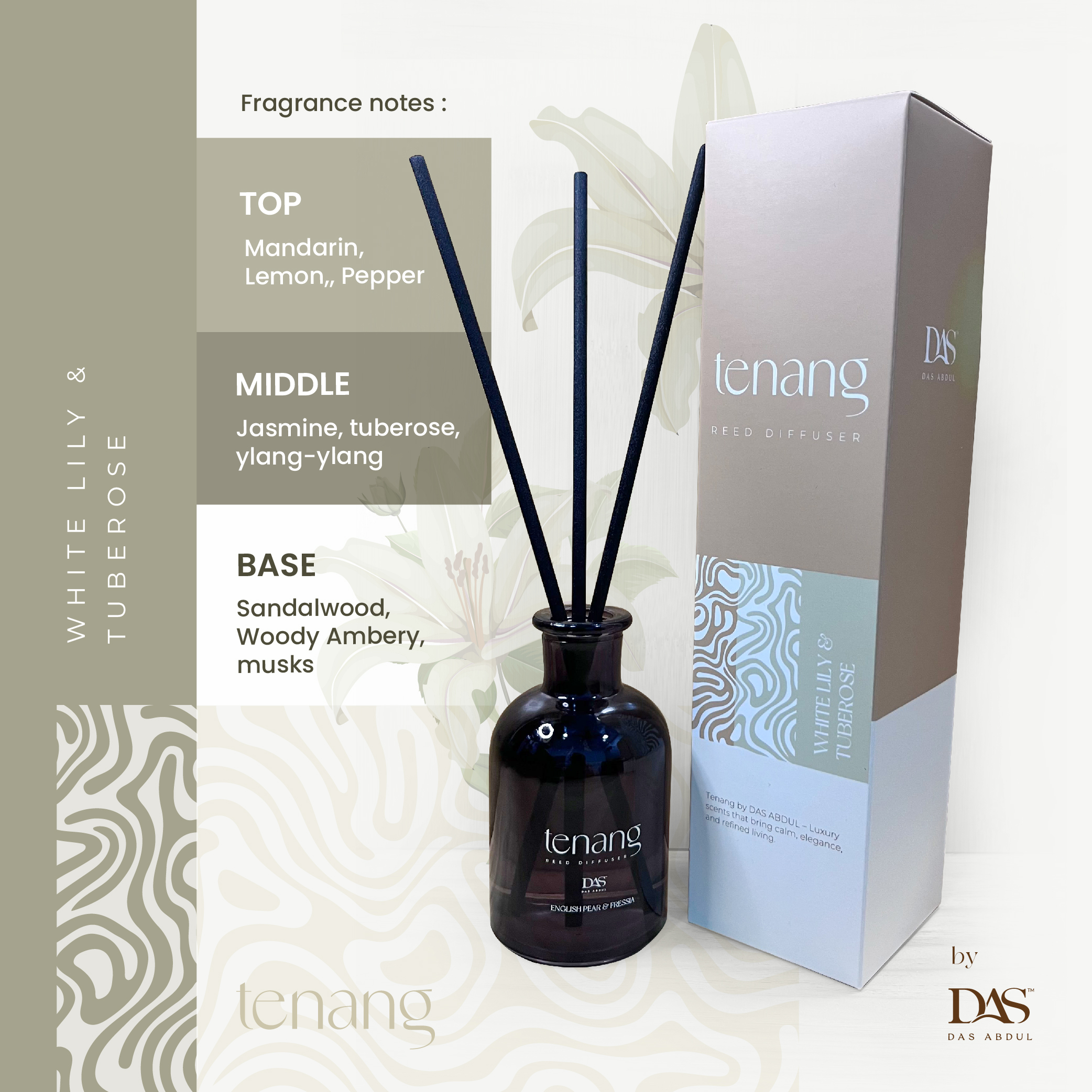 White Lily & Tuberose - REED DIFFUSER - Image 4